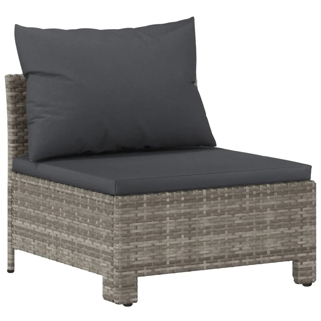Set Divani da Giardino 3 pz con Cuscini in Polyrattan Grigio 3187262