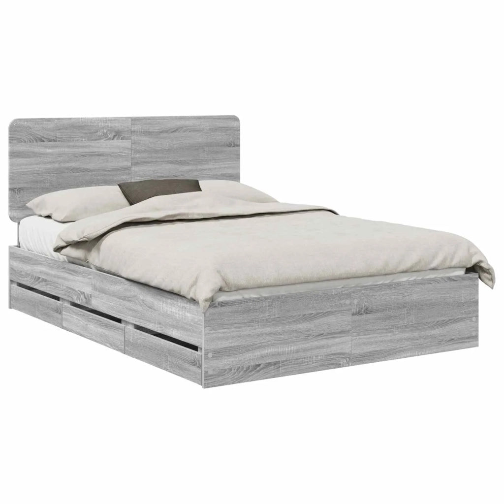 Struttura del letto con cassetto Grigio Sonoma 140 x 190 cm 3412600