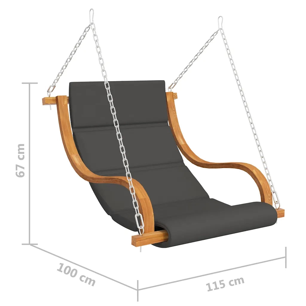 Sedia a Dondolo Senza Telaio con Cuscino in Legno Curvato 313942
