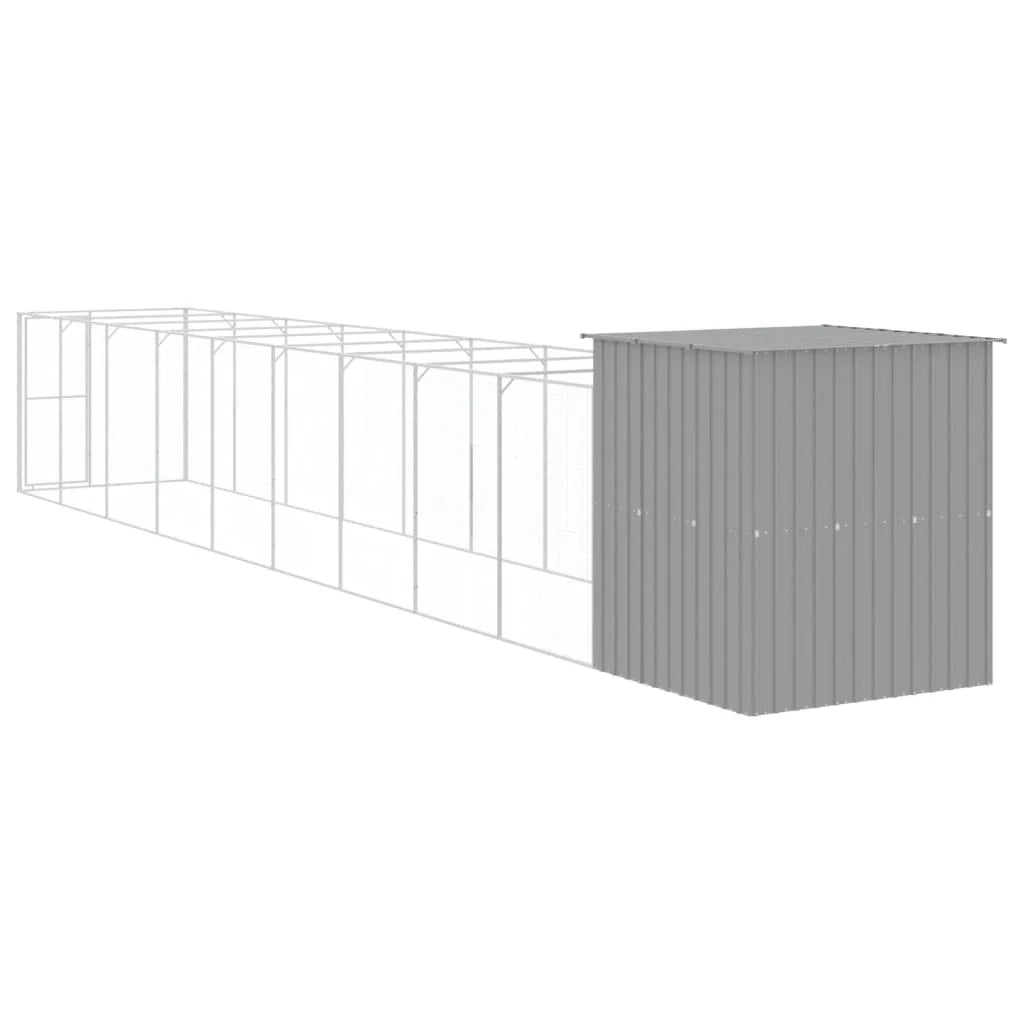 Cuccia per cani con recinto chiaro 165 x 1067 x 181 cm grigio 02_0043495