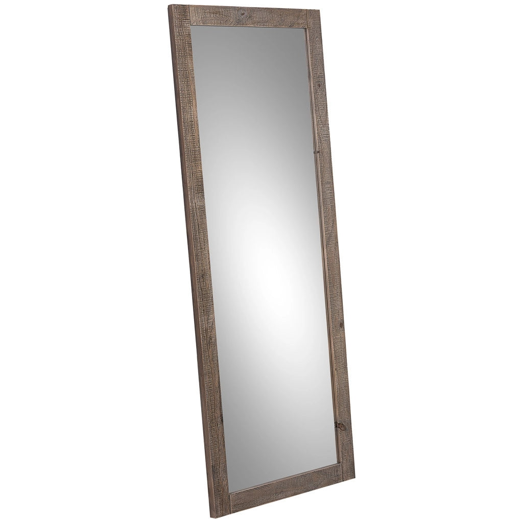Specchio rettangolare in legno marrone 70x3x180h cm