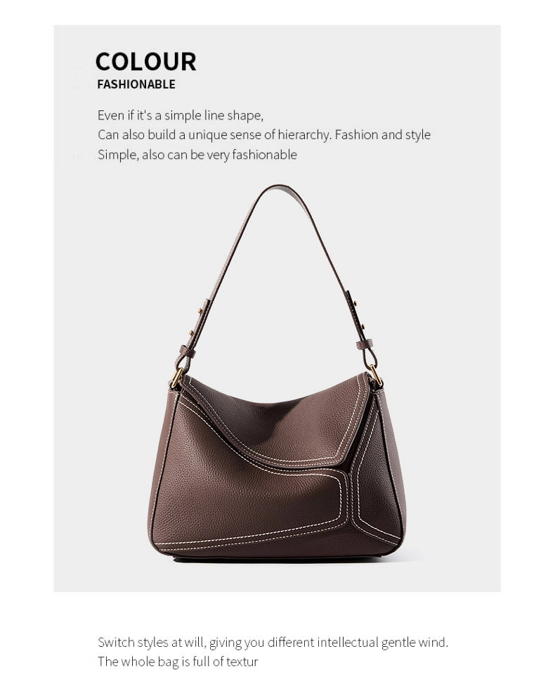 Borse a tracolla in vera pelle, eleganti borse a spalla Hobo viola