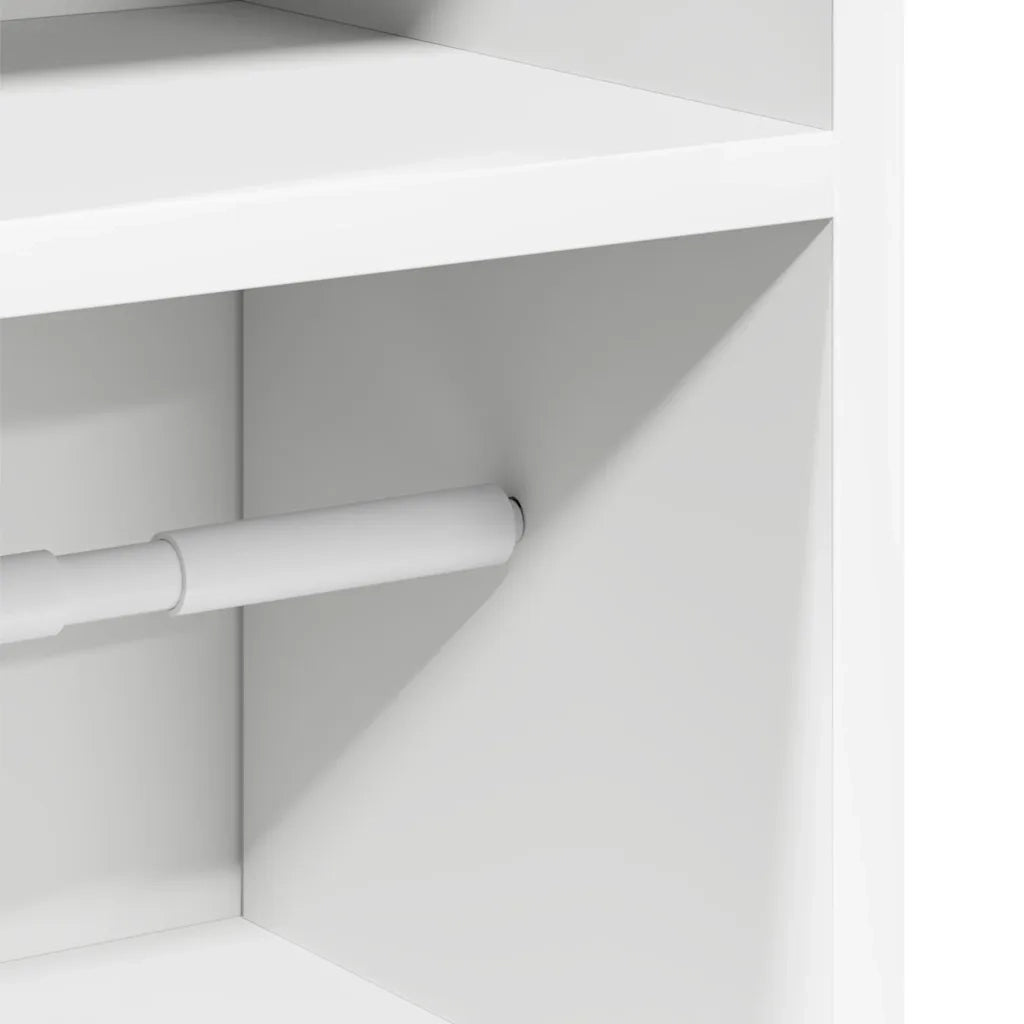 vidaXL Mobile da Bagno con Portarotolo Bianco 20,5x22x90 cm