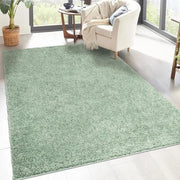 Tappeto Shaggy a Pile Alta con Finitura Reale Angolare 160x230 cm Verde morbido e moderno
