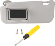 Zonneklep Auto con Specchio per Make-up, Color Grigio - Per Levin 2014-2019 - PVC con Alta Resistenza - Migliorata Sicurezza in Guida - Progettazione Spazievolutiva