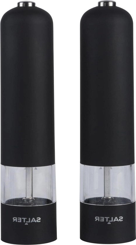 Molitorie elettriche sale e pepe - Operazione a mano unica - Finestra in gomma in touch - Meccanismo ceramico - Base illuminata - Nero lucido - BKXRUP - 7524