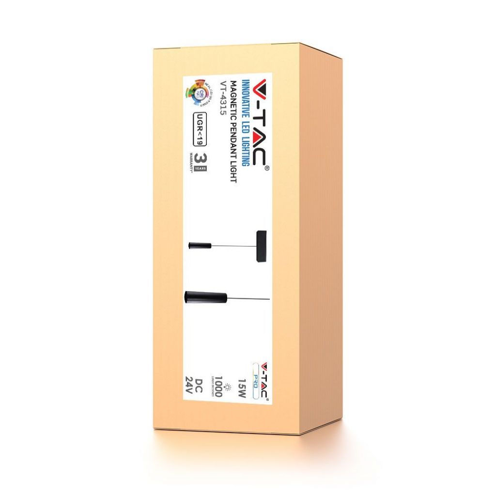 Luce sospesa a sospensione a sospensione lineare LED da 15 W IP20 24V Black 3000K