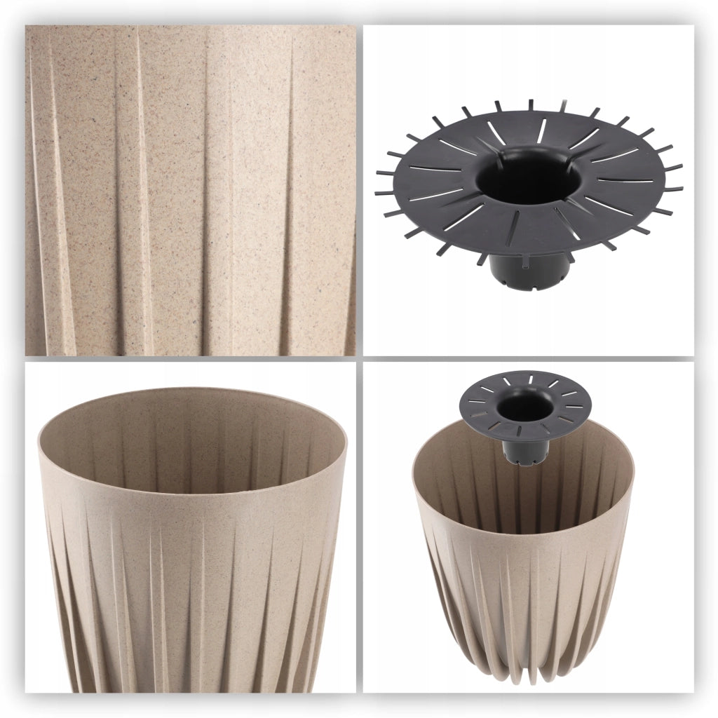 Vaso da fiori KADAX con inserto, rotondo, 25x30 cm, con coperchio in plastica.