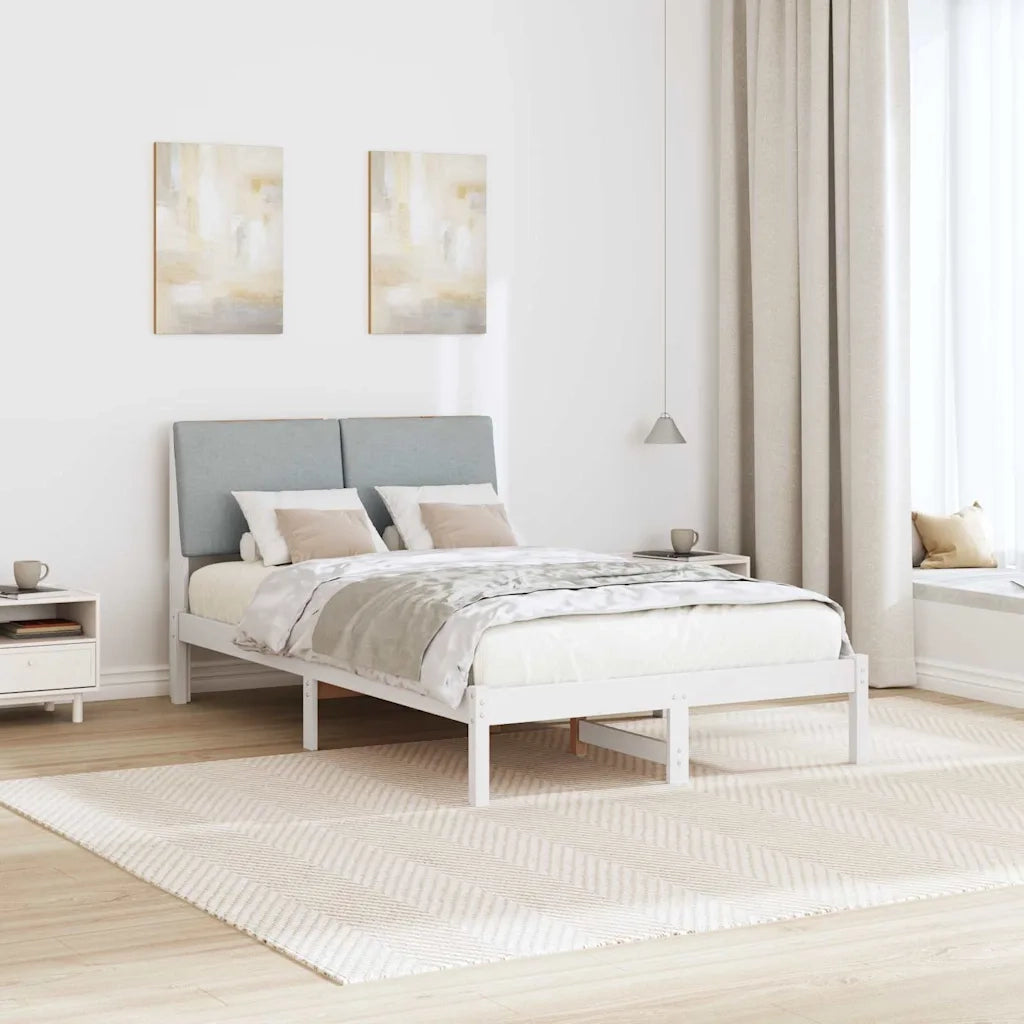 Struttura del Letto Bianco e grigio chiaro 120 x 200 cm