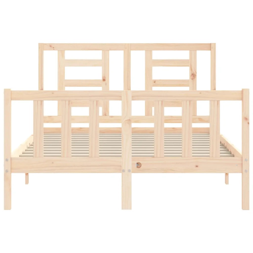 Letto senza Materasso-Struttura Letto 140x190 cm in Legno Massello di Pino 152830