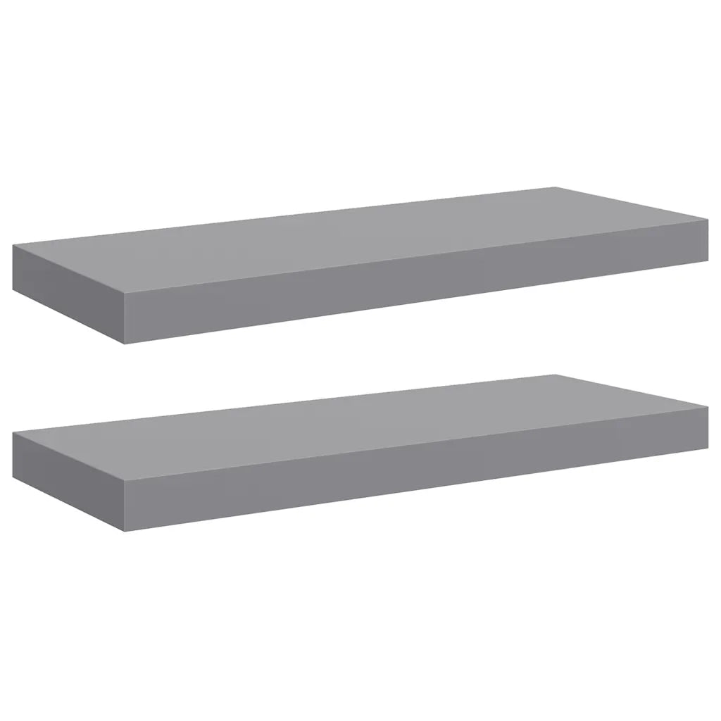 Scaffali a Parete 2 pz Grigi 60x23,5x3,8 cm in MDF cod mxl 33723