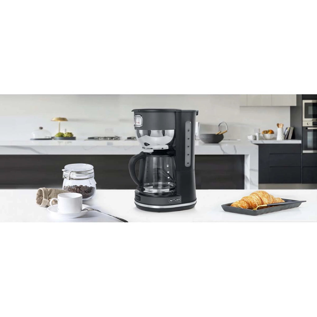 Macchina da caffè con filtro da 1,4 l e 10 tazze da 1000 W con indicatore di temperatura Grigio Muse