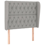 Testiera | Testata ad Orecchio Grigio Chiaro 103x23x118/128 cm in Tessuto