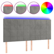 Testiera | Testata a LED Grigio Chiaro 160x5x118/128 cm in Velluto
