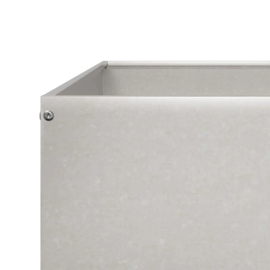 Fioriera rialzata per piante e fiori terrazza giardino 100 x 100 x 33,5 cm acciaio inox argento 02_0039286