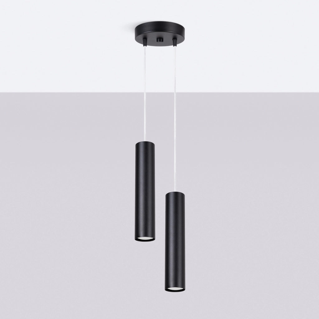 Lampada a sospensione moderna nera doppia 2xGU10 MODENO