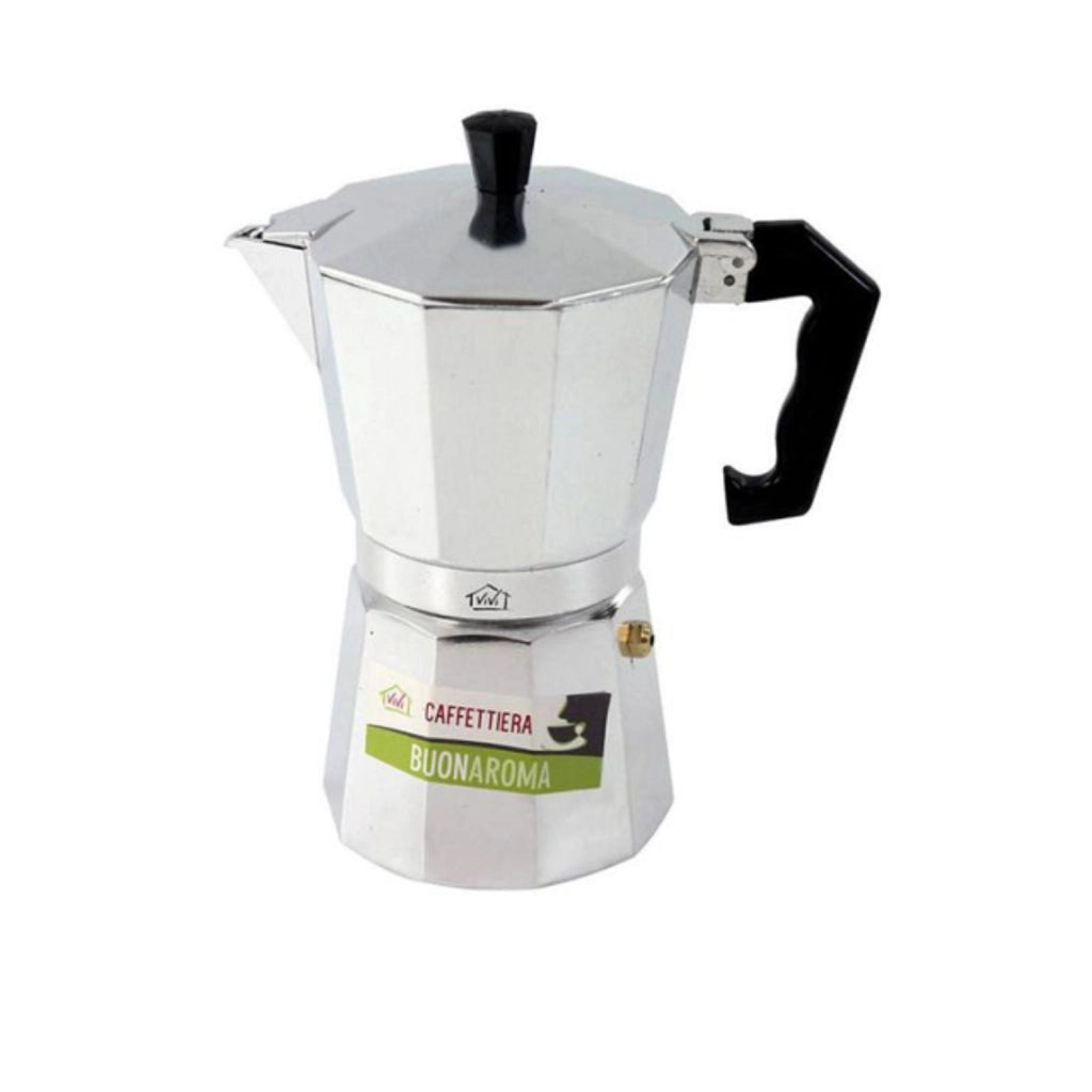 Vivi Macchina da Caffè Moka a 3 Tazze in Alluminio