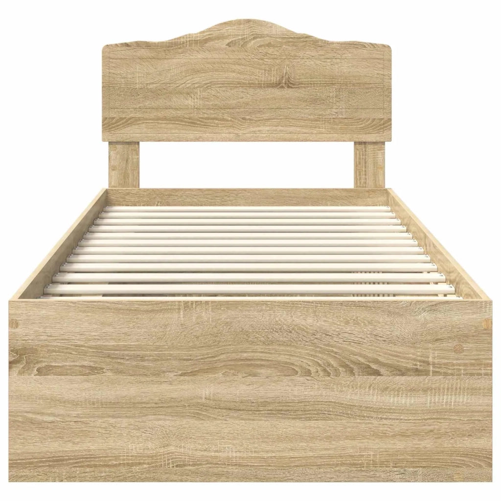 Struttura del letto Rovere Sonoma 90 x 200 cm Pino massello 3412945