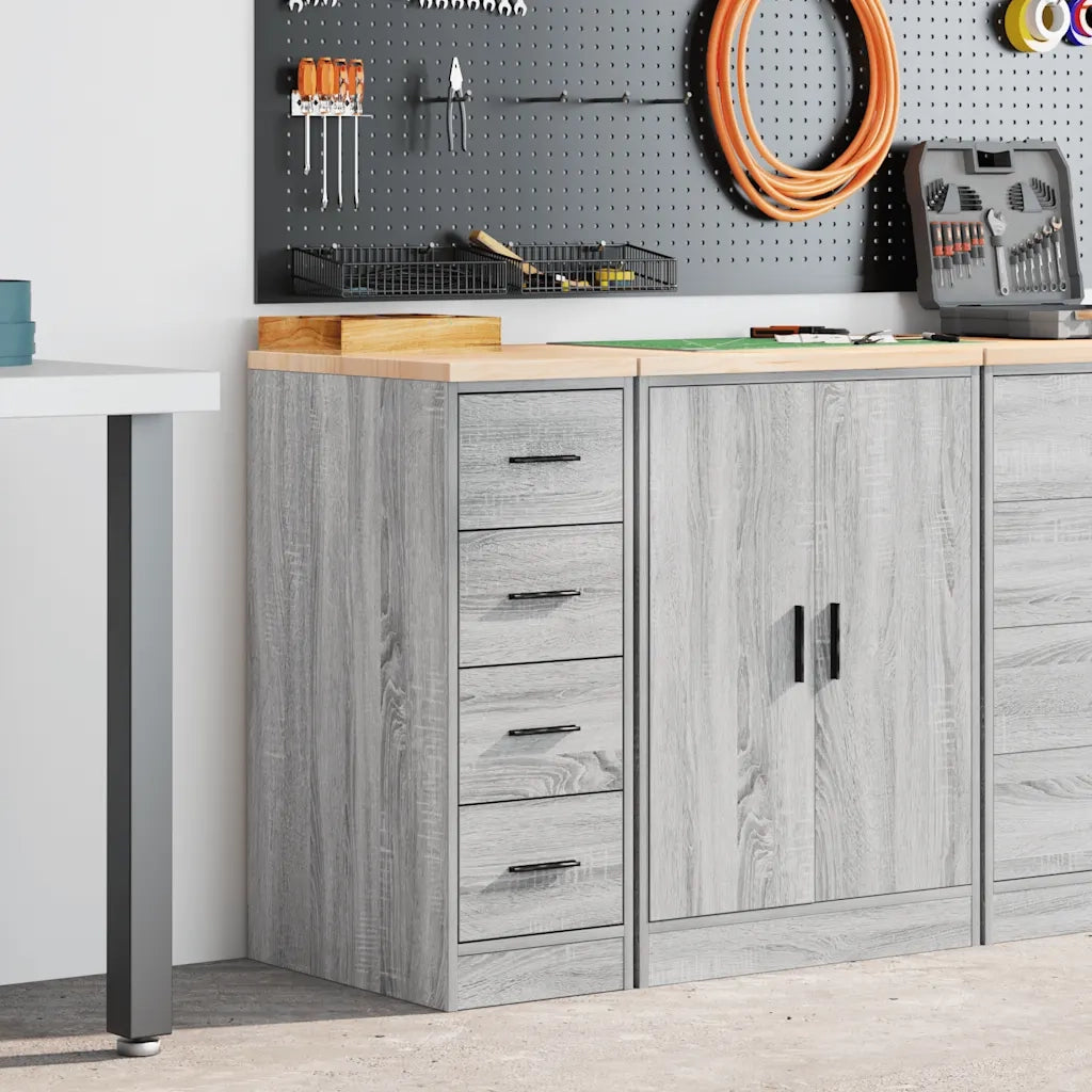 Armadietto da Garage Grigio Sonoma 30x51x85 cm CFW4090134
