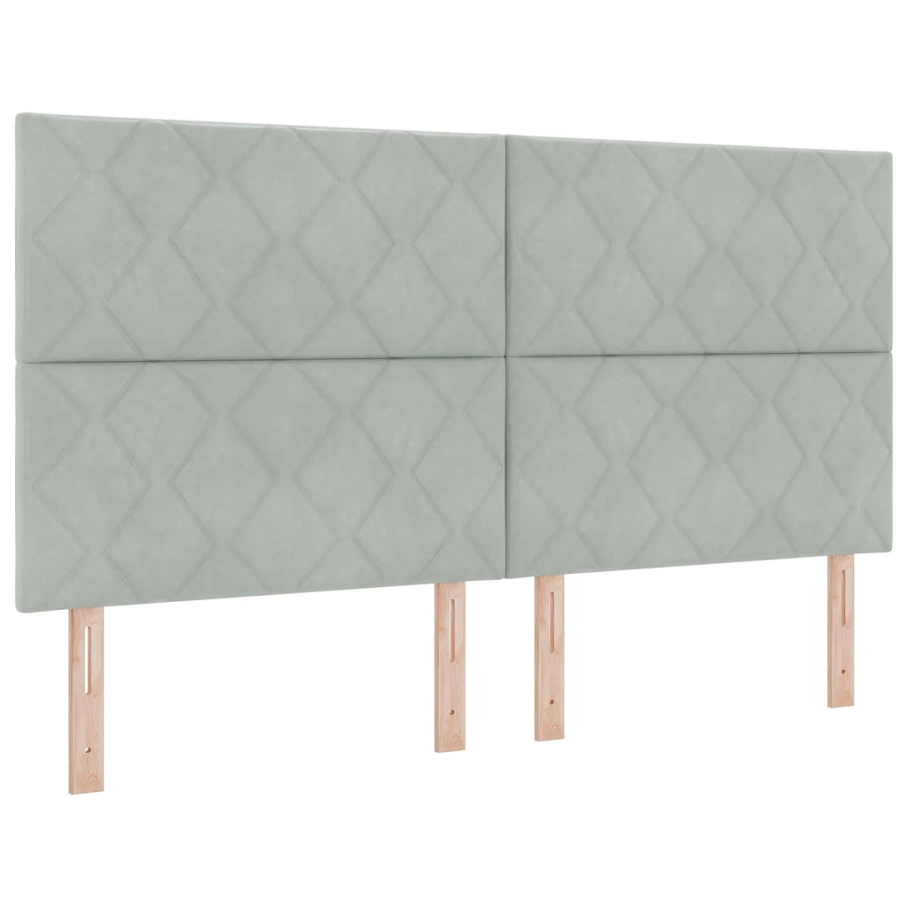 Letto ottomano con materasso 2 pz Grigio Chiaro Velluto 3457932
