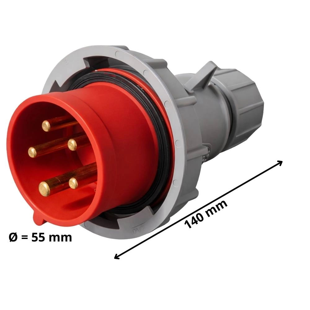 Spina industriale ecova ip67 3p+n+t 415v per impianti e cantieri *** ampere 16 ampere, confezione 1