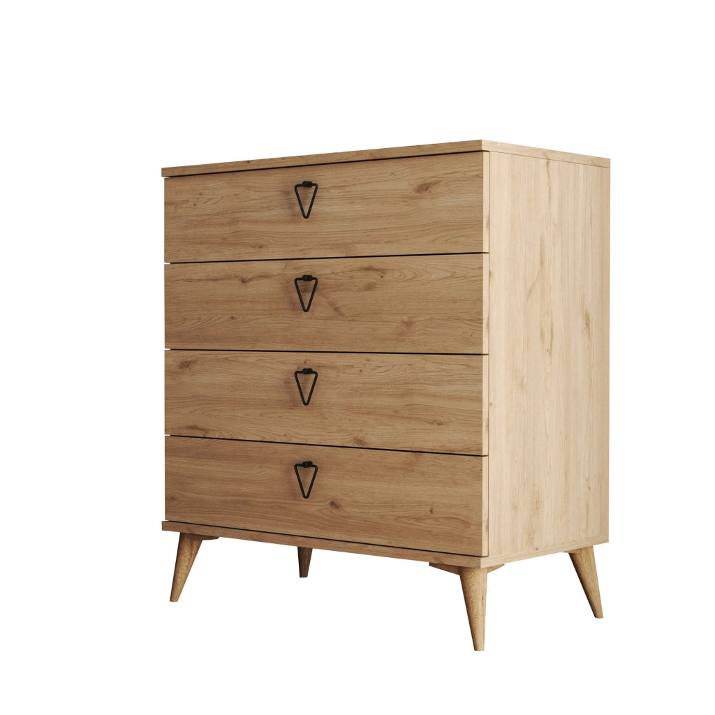 Cassettiera in legno "Versa-Ce" - 80 x 45 x 90 cm - Marrone