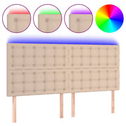 Testiera | Testata a LED Cappuccino 160x5x118/128 cm in Similpelle