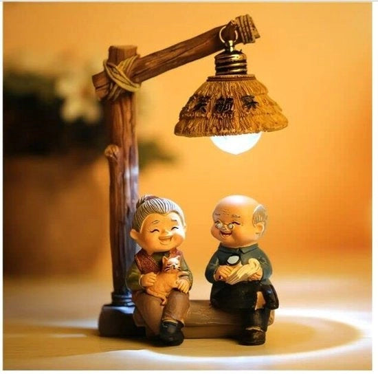 Decorazioni per Casa/Soggiorno con Figure di Vecchi - Artigianato Cinese Creativo - Decorazione Ambientale - Impasto - Lavorazione Artigianale - Sostenibilità Ambientale