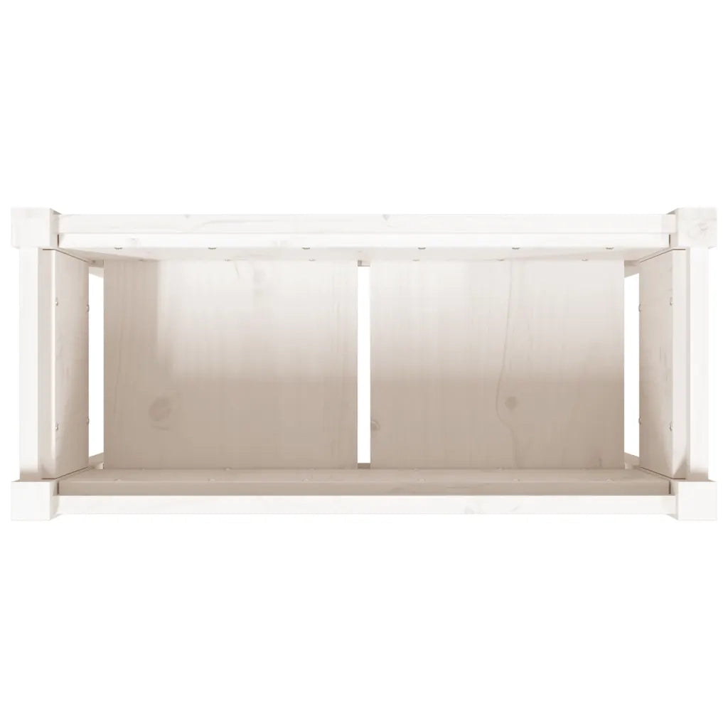 Fioriera | Cassetta per fiori | Vaso da Giardino con Gambe Bianca 70x31x70 cm Massello Pino