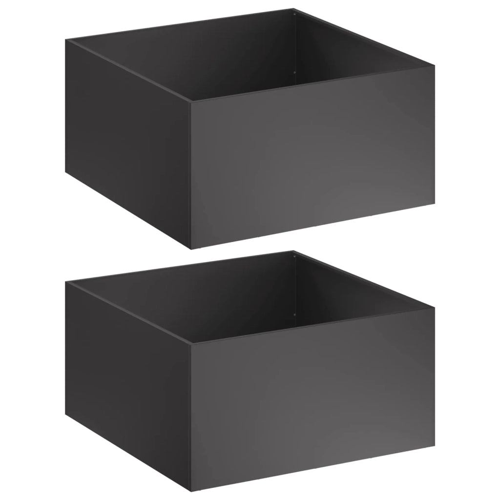 Vaso da giardino 2 pz Nero 60 x 60 x 40 cm 8005093