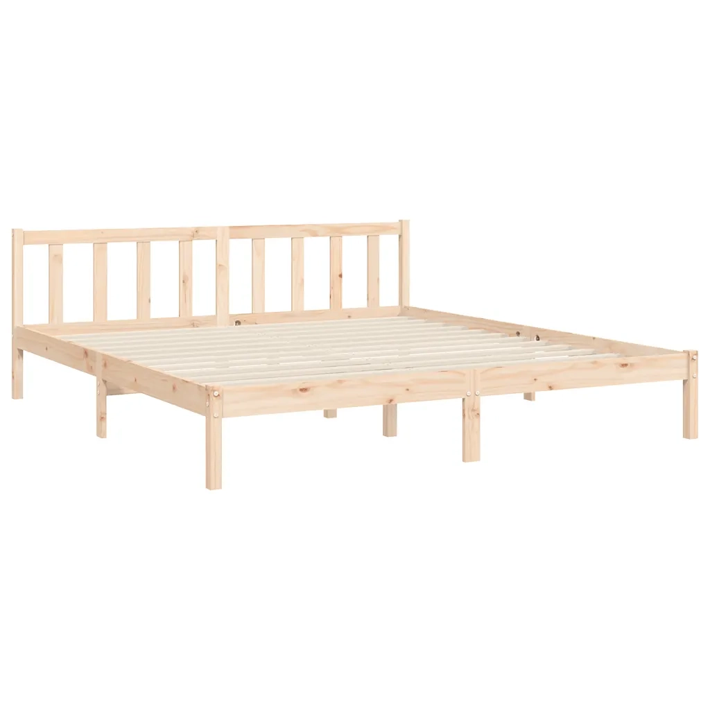 Giroletto con Testiera Super King Size-Struttura Letto in Legno Massello 569648