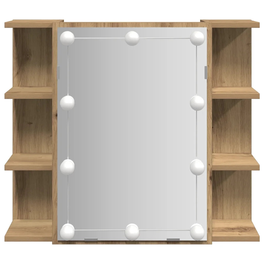Mobile a Specchio | Armadio da bagno con LED Rovere Artigianale 70x16,5x60 cm