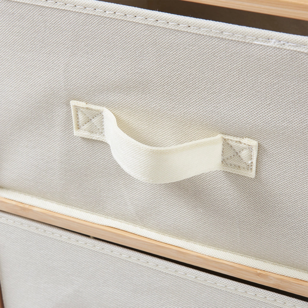 Cassettiera Maldon Comò Organizzatore con 3 Cassetti 79 x 37 x 35 cm - Naturale / Beige [en.casa]