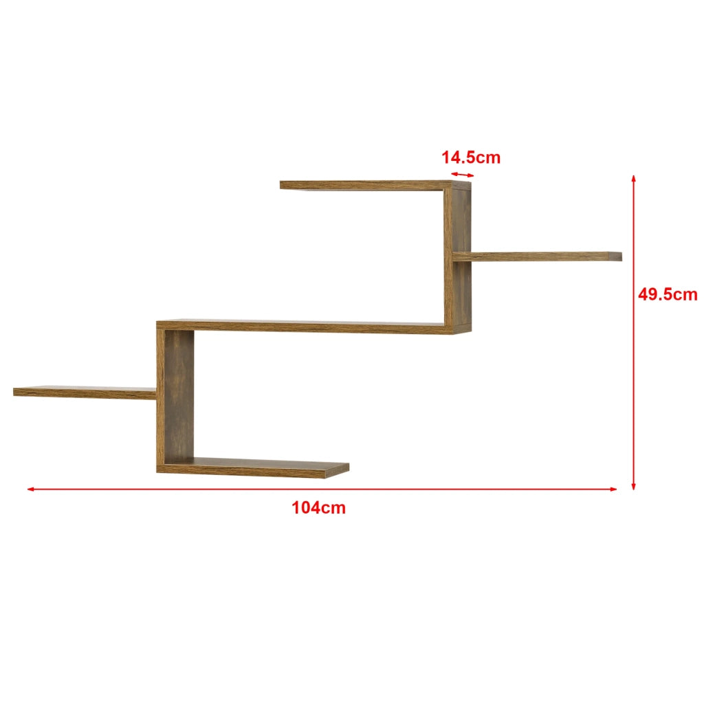 Mensola da parete mobile di design ripiani 104 cm effetto legno scuro 03_0005207