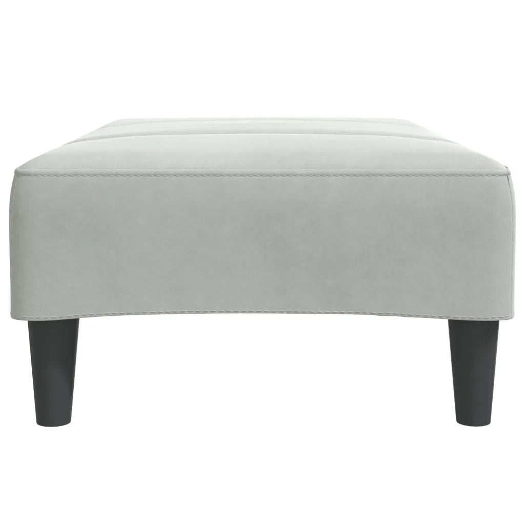 Poggiapiedi Grigio Chiaro 77x55x31 cm in Velluto