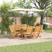 Set di Pranzo da Giardino 7 Pezzi in Legno Massello di Acacia