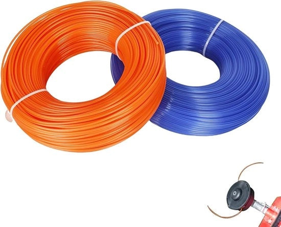 Cavo per tagliatutto 1,6 mm x 100 m - Cavo per motosega - 2 pezzi - Parco, giardino, prato, erba infestante