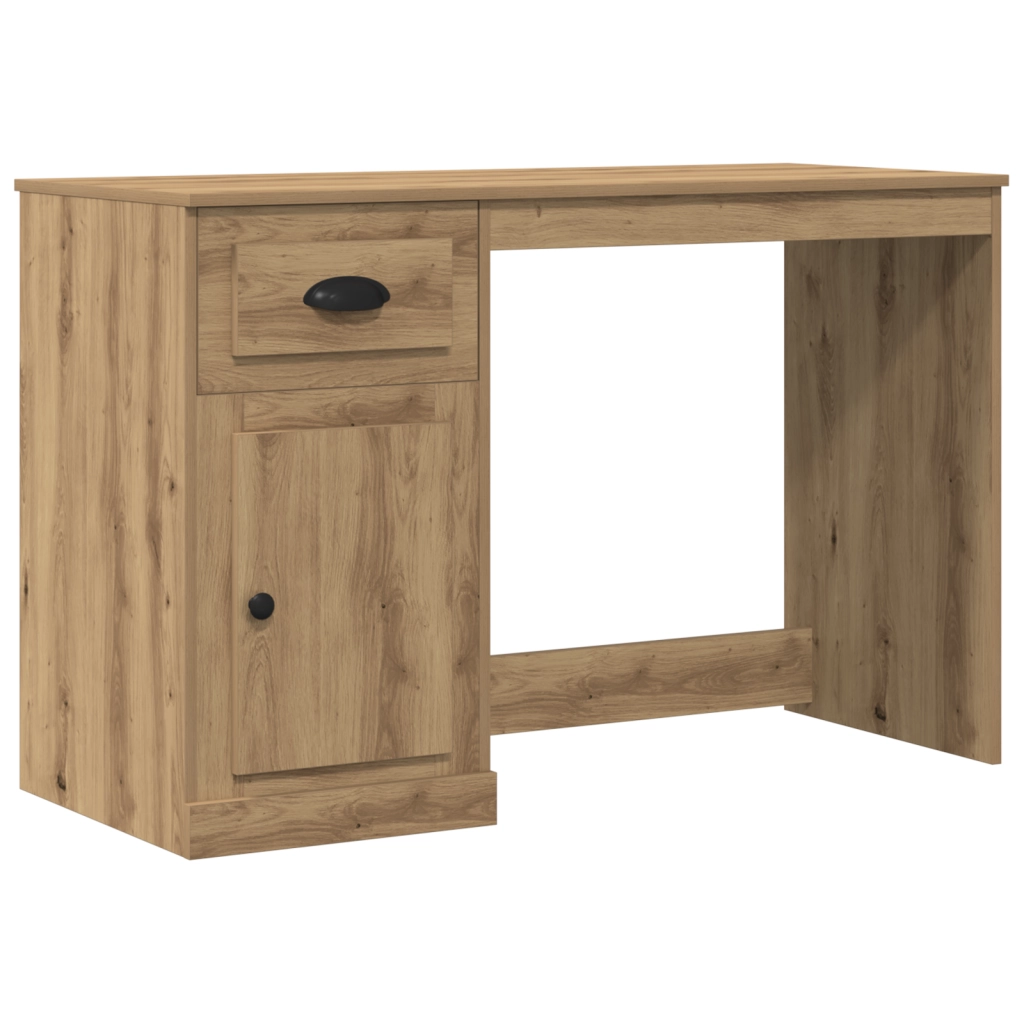 Scrivania  con spazio di archiviazione in rovere artigianale 50x115x75 cm in legno ingegnerizzato