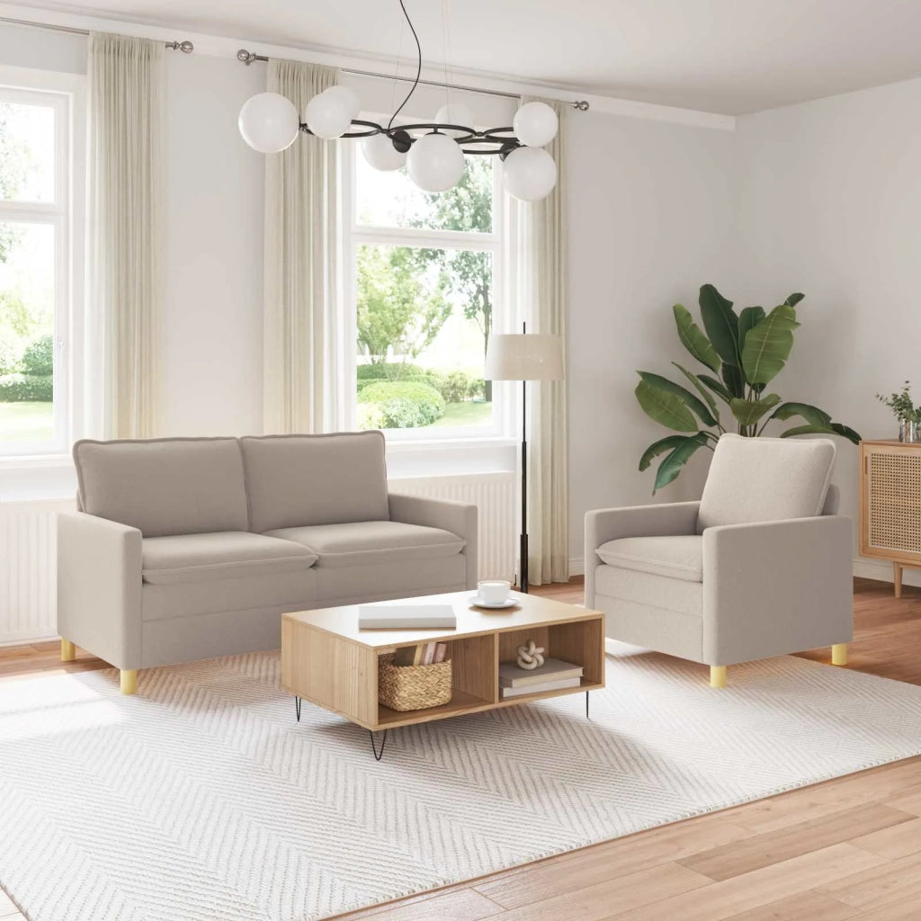 Set di divani 2 pz Grigio Chiaro Tessuto 3417077