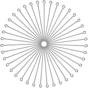 Punti da occhi in acciaio inossidabile 50 mm - 200 pezzi - per iniziare a creare gioielli - con spille da occhio in argento