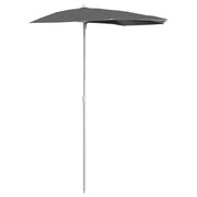 Ombrello | Parasolne Semicircolare con Palo 180x90 cm Antracite