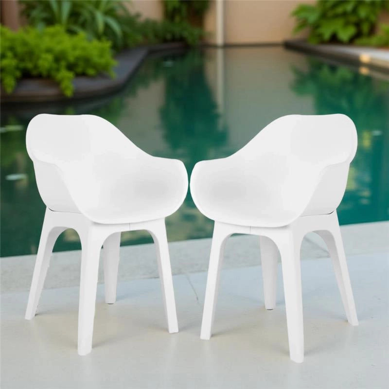 GHIBLI SEDIA POLTRONA IN PLASTICA 55 X 50,5 X H81 CM BIANCA 2PZ
