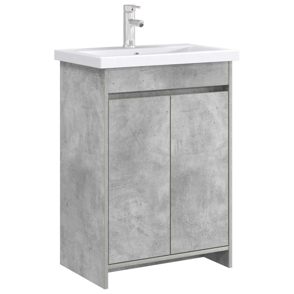 Mobiletto da Bagno Sotto Lavabo Grigio Cemento 890779