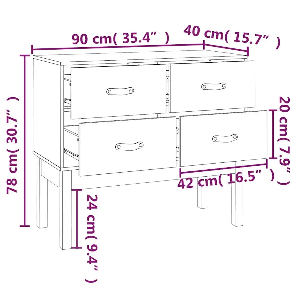 Mobile Consolle | Tavolo d'Ingresso Nera 90x40x78 cm in Legno Massello di Pino