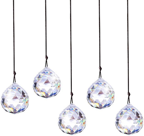 Cristalli a Sospensione 30 mm - 5 Pezzi - Cristallo a Bollo