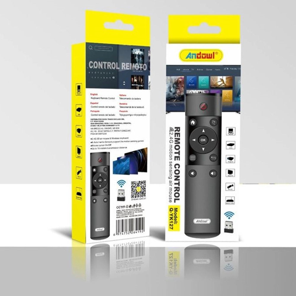 Trade Shop - Telecomando Tv Universale Q-yk127 Per Smart Tv Android Tv Box Con Ricevitore Usb Wireless -