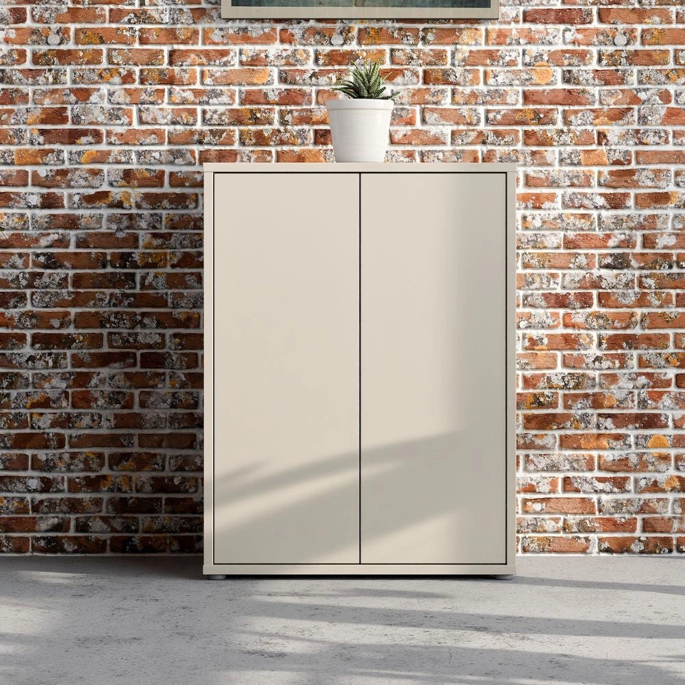 Mobile multiuso Medea 2 ante cashmere con 4 ripiani 74.5x35x99H