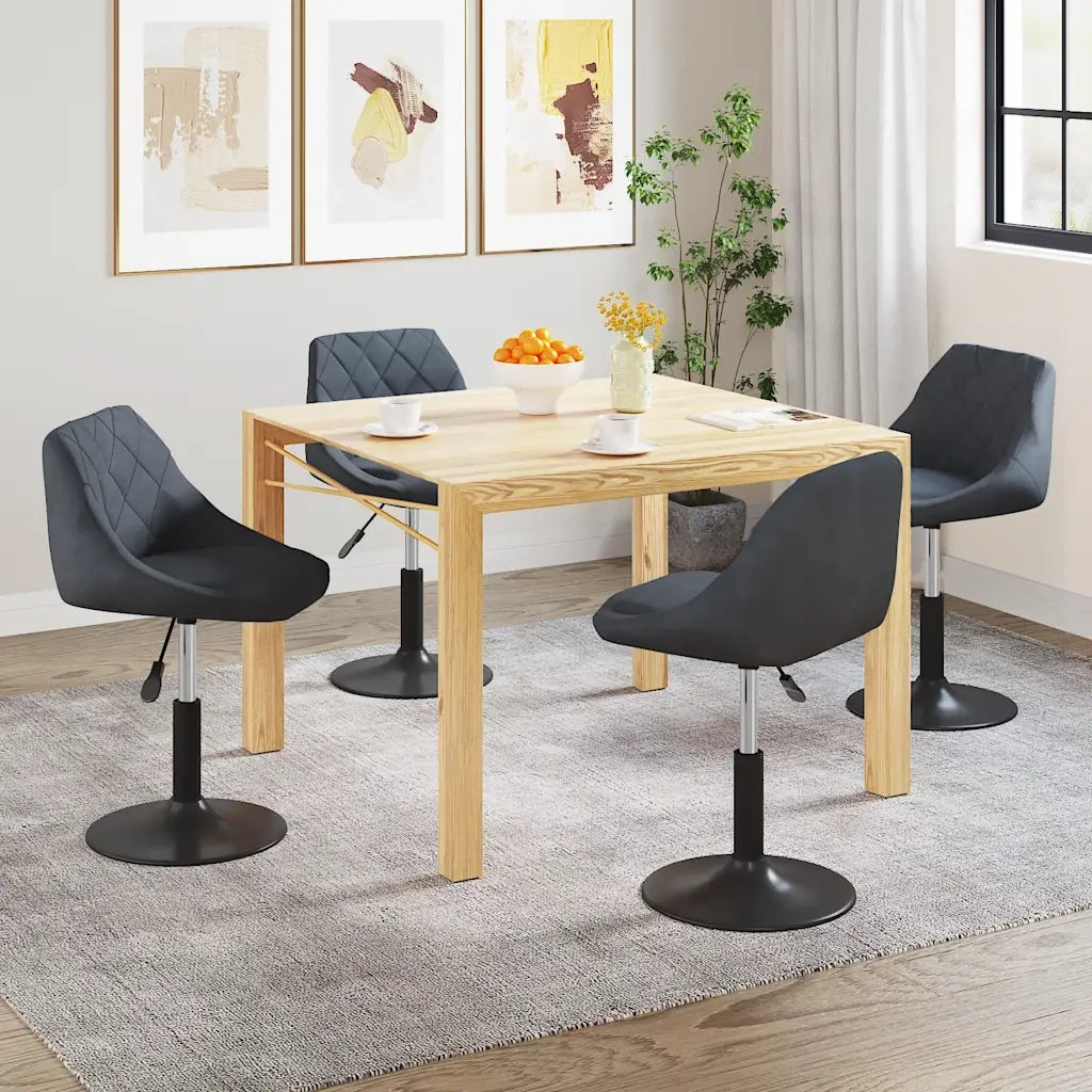 Sedie da Pranzo Girevoli 4 pz | Sedie da cucina Grigio Scuro in Velluto