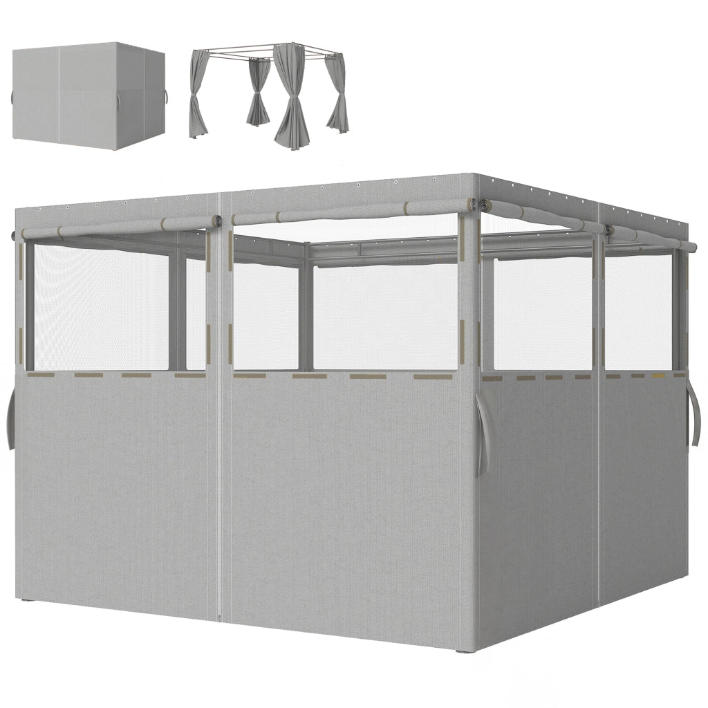 Tenda da giardino 3x3 m con pareti laterali ¨C zephmum ¨C grigio chiaro impermeabile UV30+