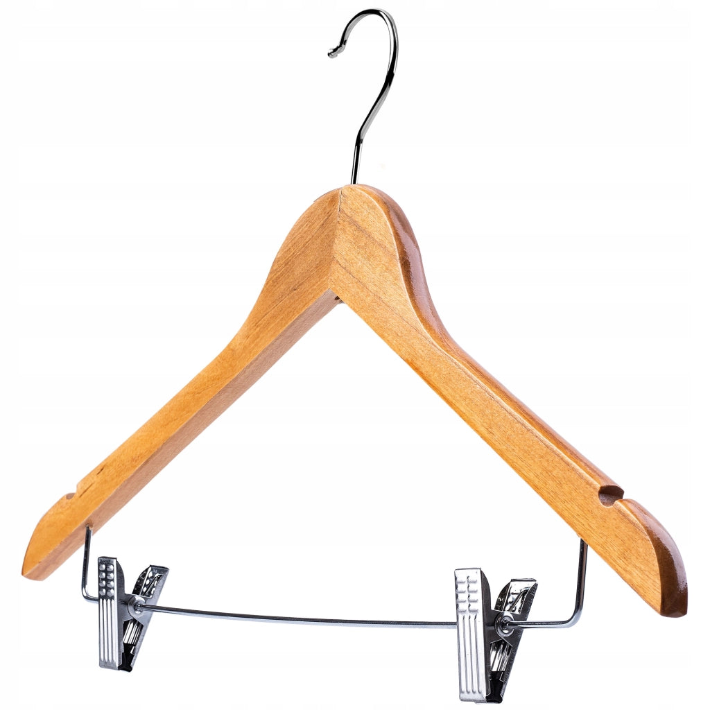 Appendiabiti in legno KADAX con clip per armadi a soppalco, robusto.